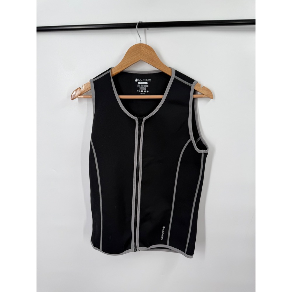 SaunaFX Sauna Vest Mens Size M Full Zip Athletic Fitness Top Neoprene